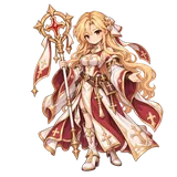A RebirthRO Priest with an ornate golden staff